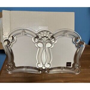 Mikasa Lead Crystal Vista Satin Double Picture Frame W Box Wedding Family